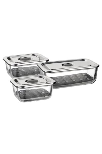 Leggno VTR7070SCS03 3'lü Cam Saklama Kabı Seti