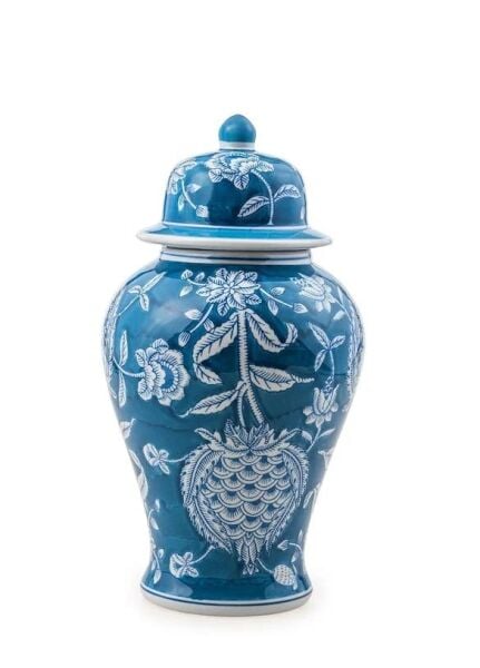 The Mia Dekoratif Kapaklı Küp Mavi 26x26x47 cm