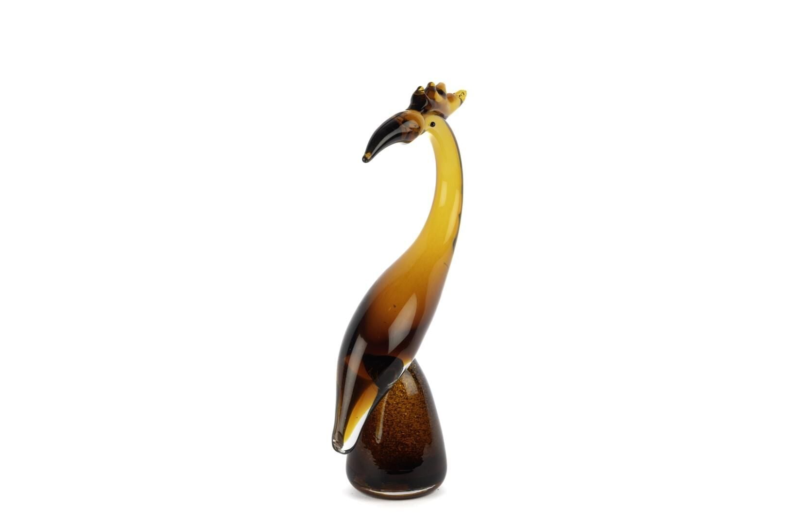 Mikasa Moor Amber Kahve Turna Cam Dekoratif Obje 18x33cm