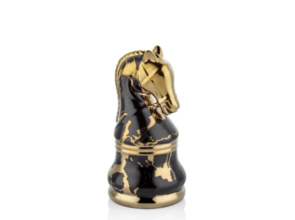 Lamedore Chess Siyah Gold At Taşı Büyük 11,7 x 11,7 x 23 Cm