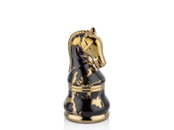 Lamedore Chess Siyah Gold At Taşı Büyük 11,7 x 11,7 x 23 Cm
