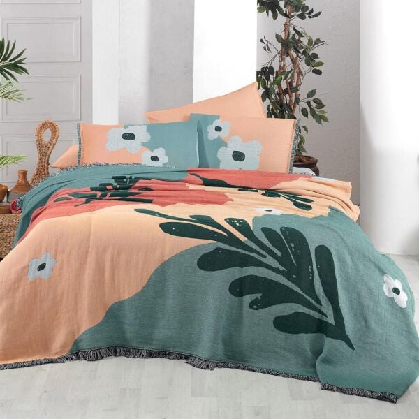 Sarev Marlon Pike Takımı Çift Kişilik 2 Yastık-Somon