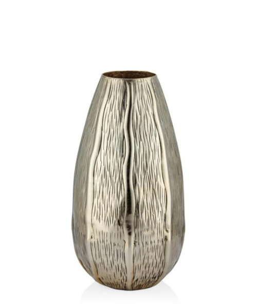 La'medore Creases Drop Antik Gold Küçük Vazo 20,5x38,5 Cm