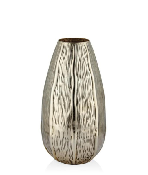 La'medore Creases Drop Antik Gold Küçük Vazo 20,5x38,5 Cm