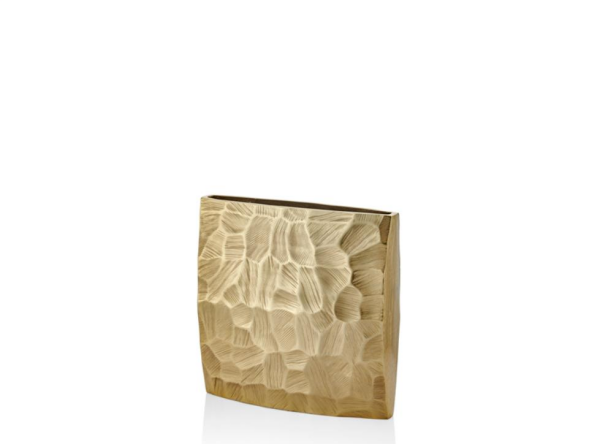 La'medore Comb Kare Gold Küçük Vazo 24,5x6,5x25 Cm