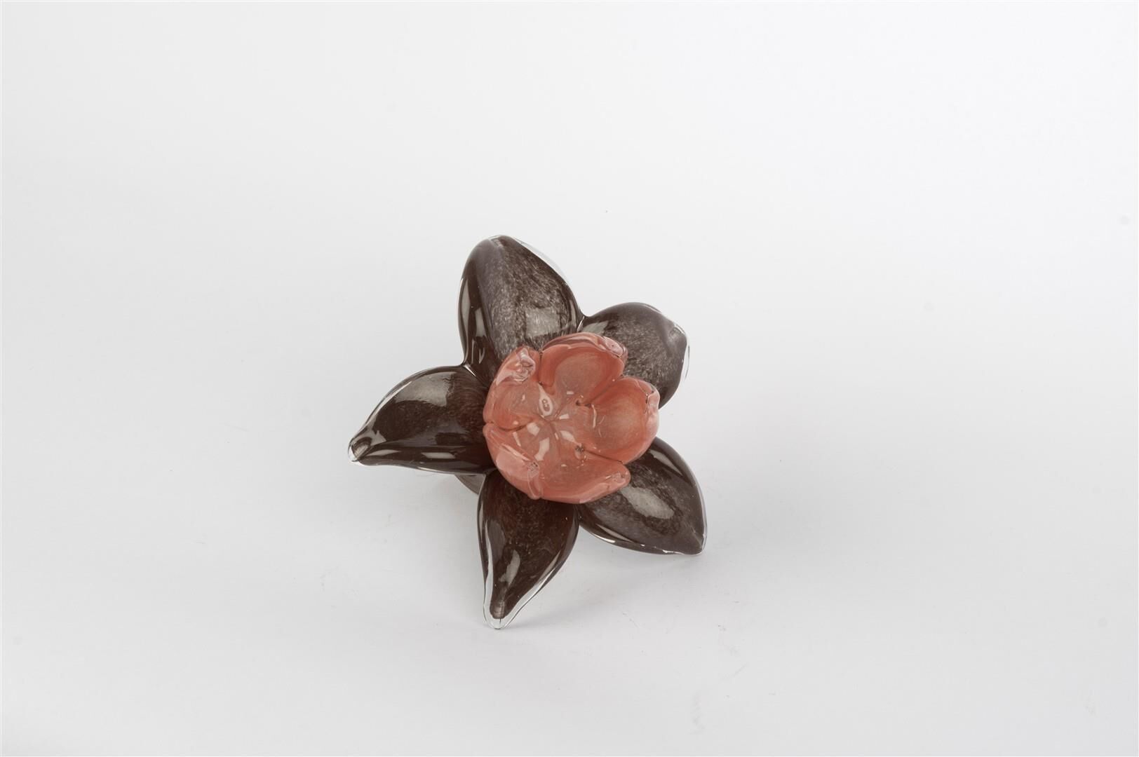 Mikasa Moor Kahve Somon Çiçek Cam Dekoratif 12x11cm
