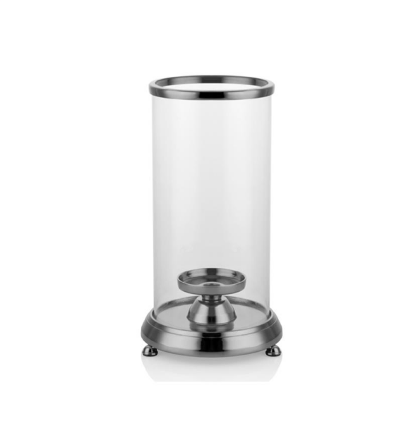 Lamedore Milana Duz Camlı Silver Mumluk 18.5 x 34.3 Cm