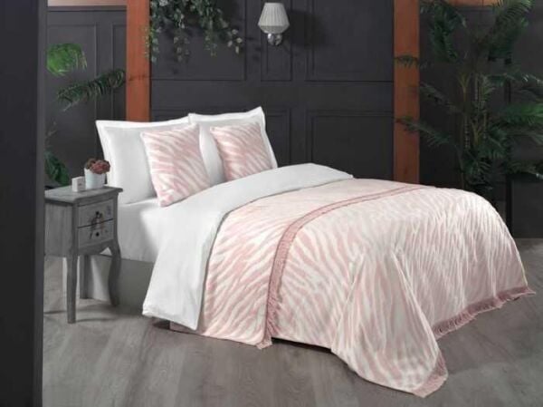 Sarev Lagos Battaniye Seti Pembe Çift Kişilik