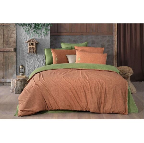 Sarev Lanthe Flanel Nevresim Takımı Taba Çift Kişilik