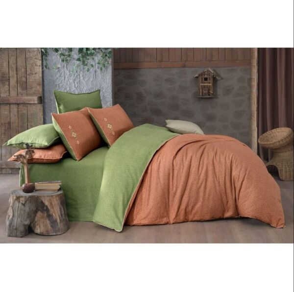 Sarev Lanthe Flanel Nevresim Takımı Taba Çift Kişilik