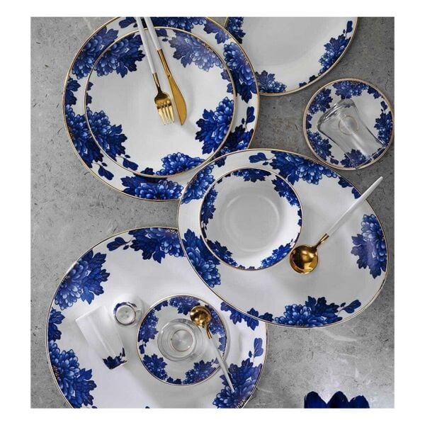 Evaliza King Flower Altın 42 Parça Kahvaltı Takımı