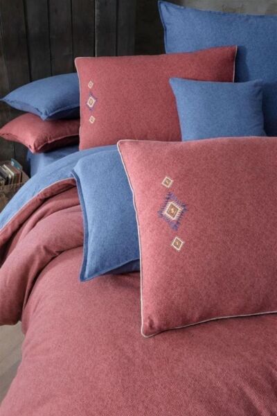 Sarev Lanthe Flanel Nevresim Takımı Kırmızı Çift Kişilik