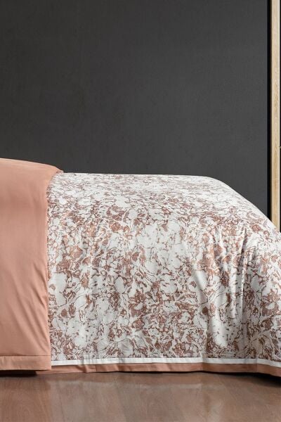 Sarev Laney Saten Nevresim Takımı Çift Kişilik 4 Yastık Taba