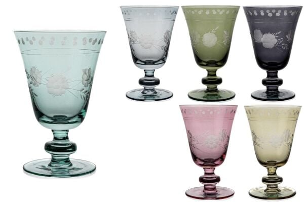 Mikasa Moor 6lı Mix Renkli Çiçekli Ayaklı Bardak 280ml