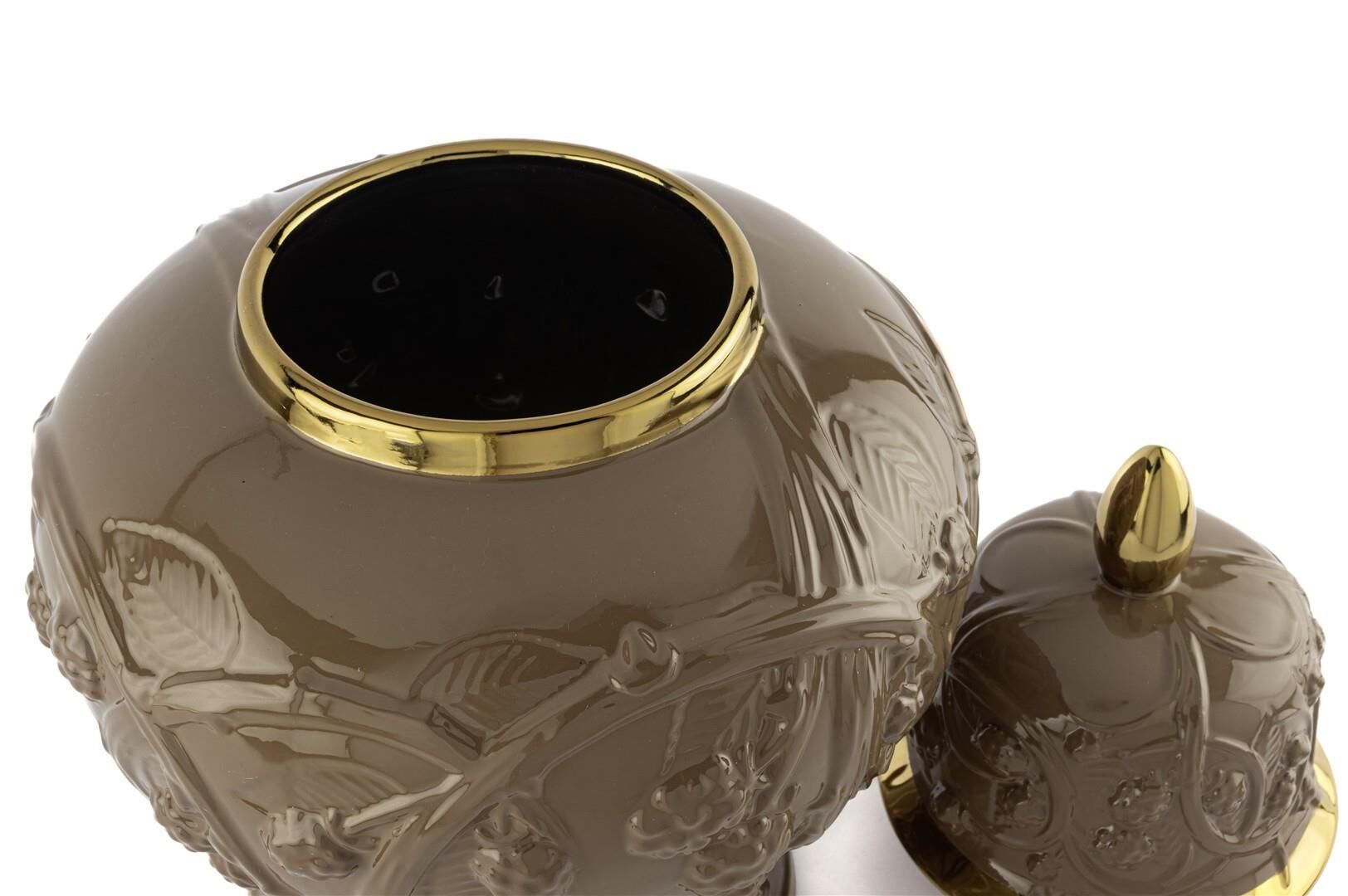 Mikasa Moor Kahve Kabartmalı Porselen Kapaklı Küp 28x41cm