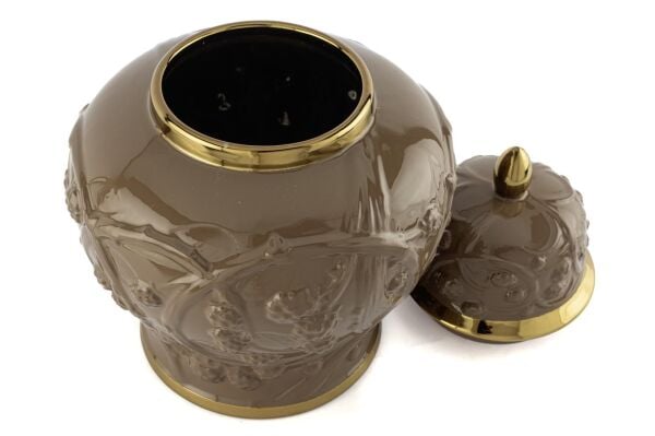 Mikasa Moor Kahve Kabartmalı Porselen Kapaklı Küp 24x31