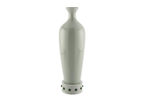 Mikasa Moor Yeşil Noktalı Porselen Vazo 15x45cm
