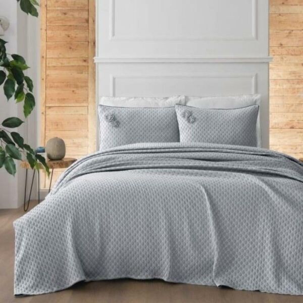 Sarev Belis Yatak Örtüsü Gri Tek Kişilik