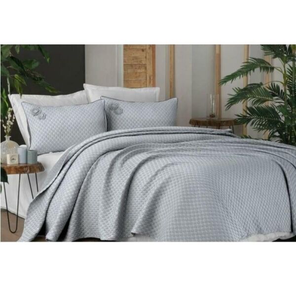 Sarev Belis Yatak Örtüsü Gri Tek Kişilik