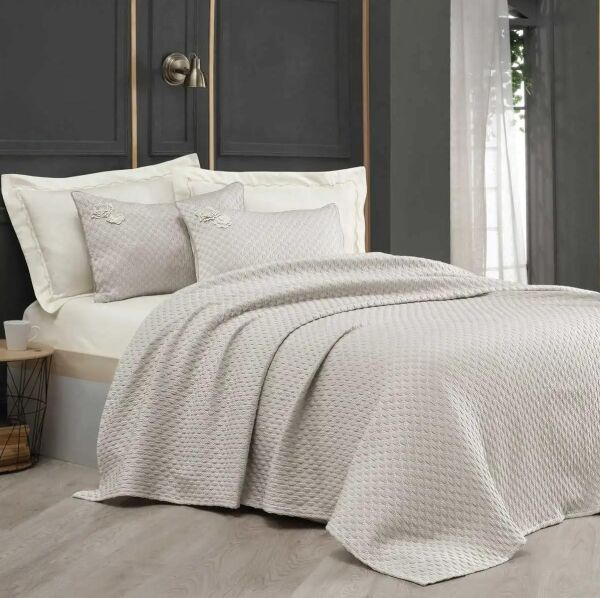 Sarev Belis Yatak Örtüsü Bej Tek Kişilik