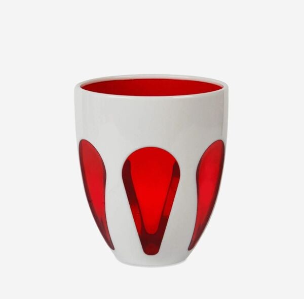 Baci Milano Aqua Bi- Color Su Bardağı Akrilik Beyaz-Kırmlzı