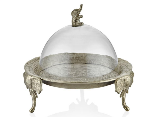 Lamedore Elephant Kapaklı Gold Büyük Kek Standı 36x36x34 Cm