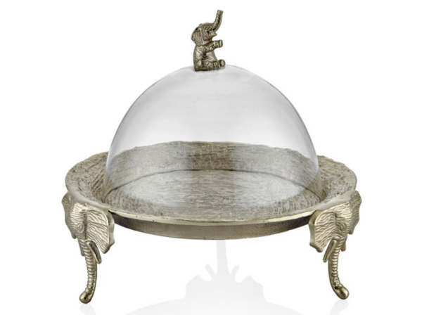 Lamedore Elephant Kapaklı Gold Büyük Kek Standı 36x36x34 Cm