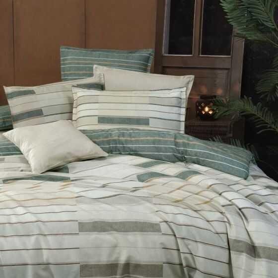 Sarev Minka Fancy Poplin Nevresim Bej Çift Kişilik