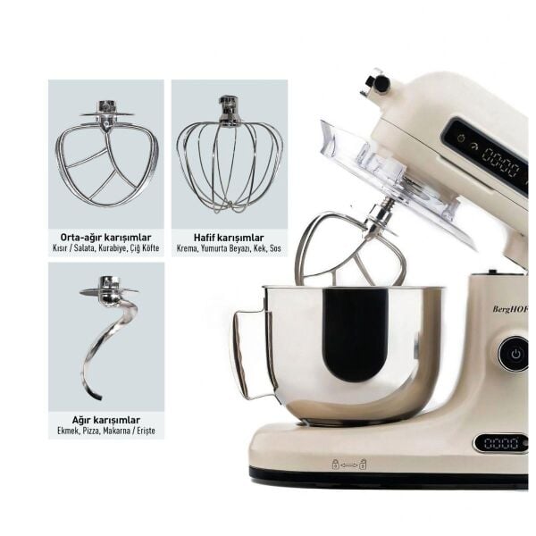 Berghoff Gem Retro 5 Lt Vanilya Krem Rengi Stand Mikser
