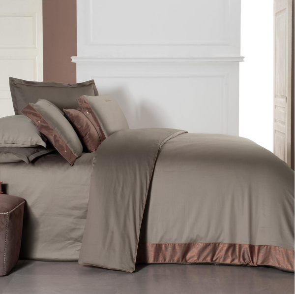 Sarev Voronej Saten Nevresim Takımı Çift Kişilik 4 Yastık-Bakır