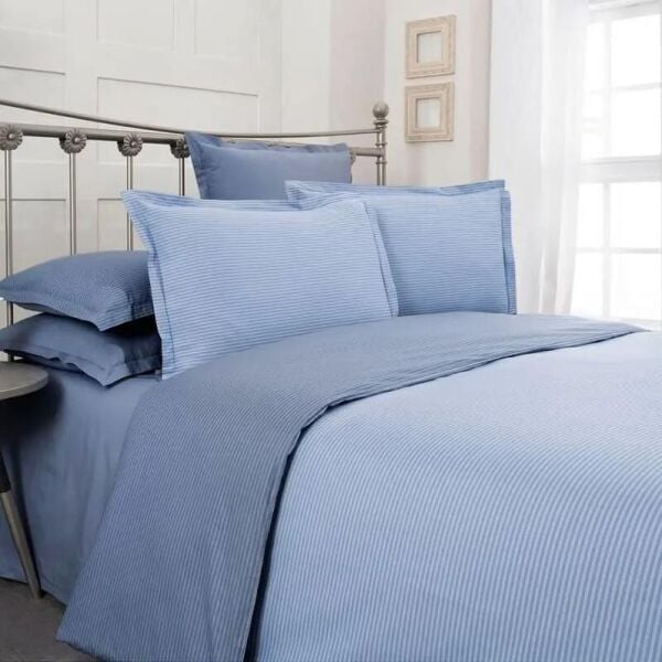 Sarev Fancy Stripe Nevresim Takımı Mavi Tek Kişilik