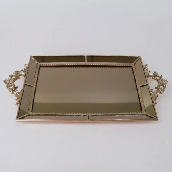 Selim Dekor Julia Aynalı Tepsi Vizon