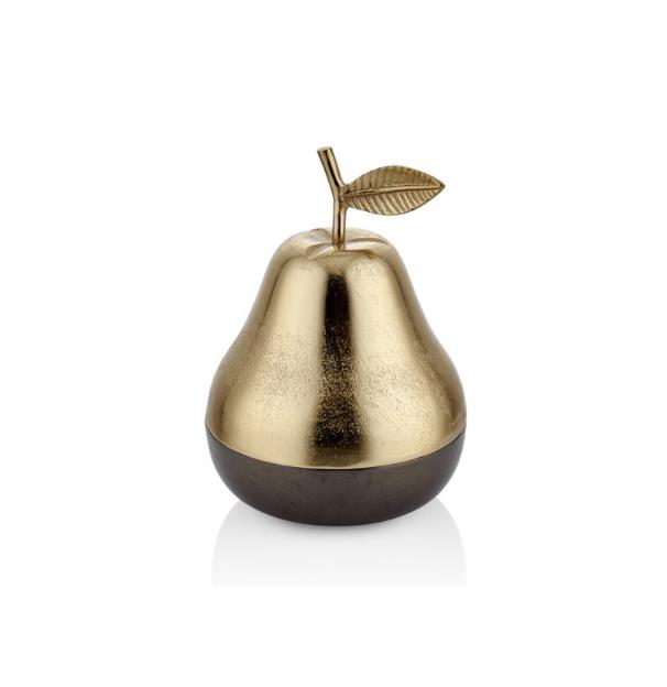 Lamedore Pear 24 Cm Black Gold Geçişli Armut Dekoratif