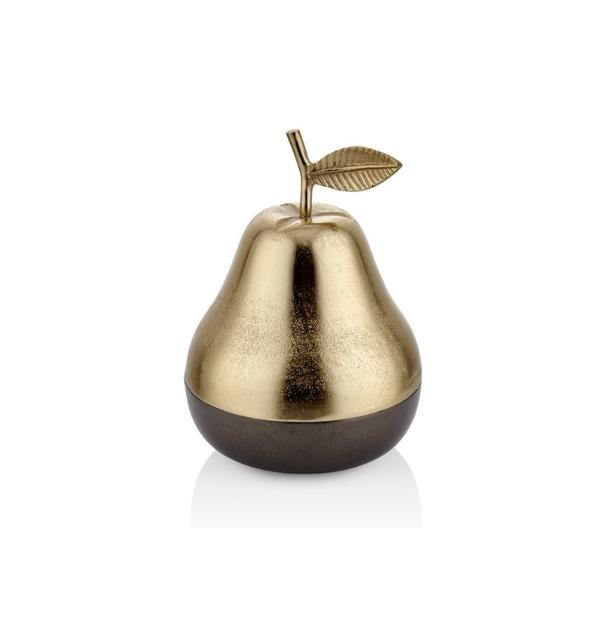 Lamedore Pear 24 Cm Black Gold Geçişli Armut Dekoratif