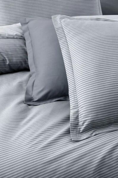 Sarev Fancy Stripe Nevresim Takımı Gri Tek Kişilik