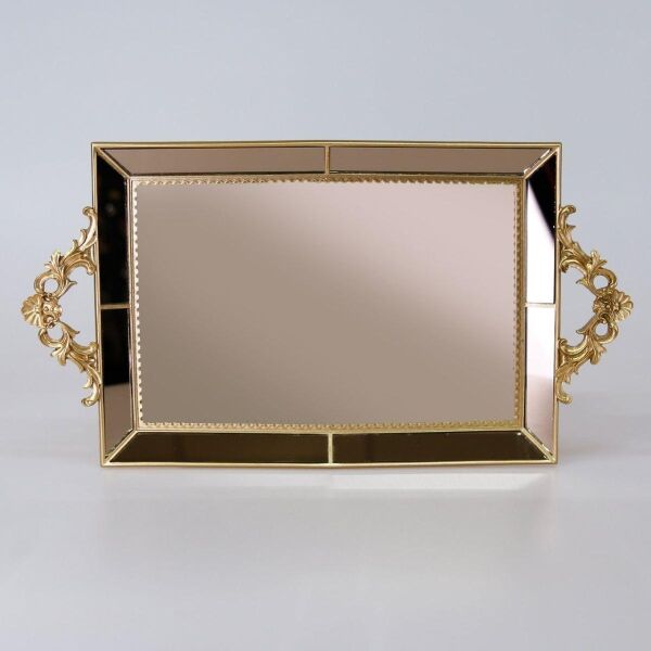 Selim Dekor Julia Aynalı Tepsi Altın