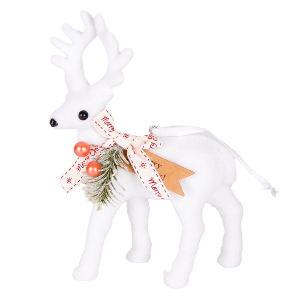 Yılbaşı Süsü, Geyik, Beyaz   15x22 cm