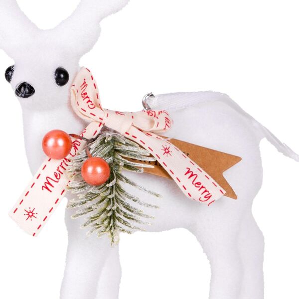 Yılbaşı Süsü, Geyik, Beyaz   15x22 cm