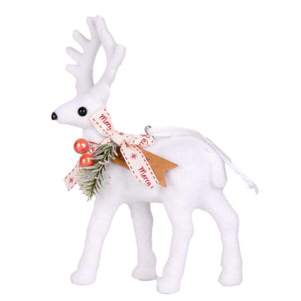 Yılbaşı Süsü, Geyik, Beyaz   15x22 cm