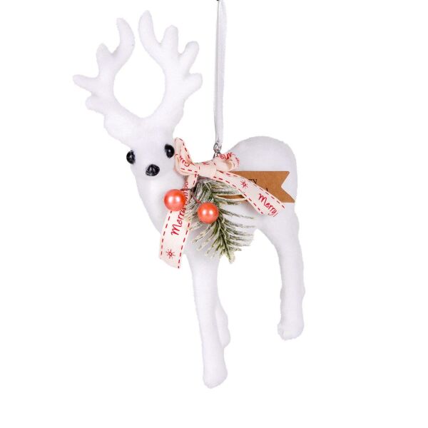 Yılbaşı Süsü, Geyik, Beyaz   15x22 cm