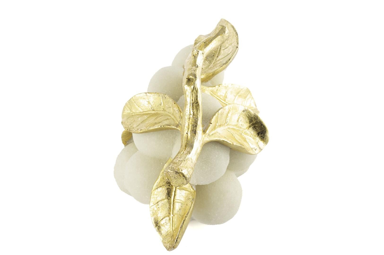 Mikasa Moor Gold Yapraklı Beyaz Üzüm Resin Dekor 25x17cm