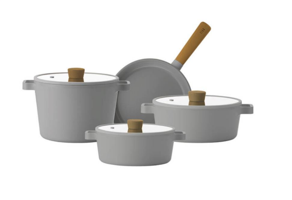 Neoflam D-NEOFS7 Fika Cam Kapaklı Döküm 7 Parça Tencere Seti