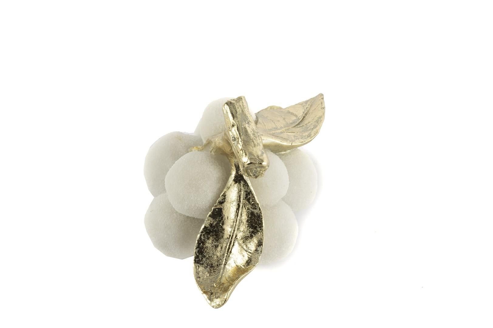 Mikasa Moor Gold Yapraklı Beyaz Üzüm Resin Dekor 16x12x12cm