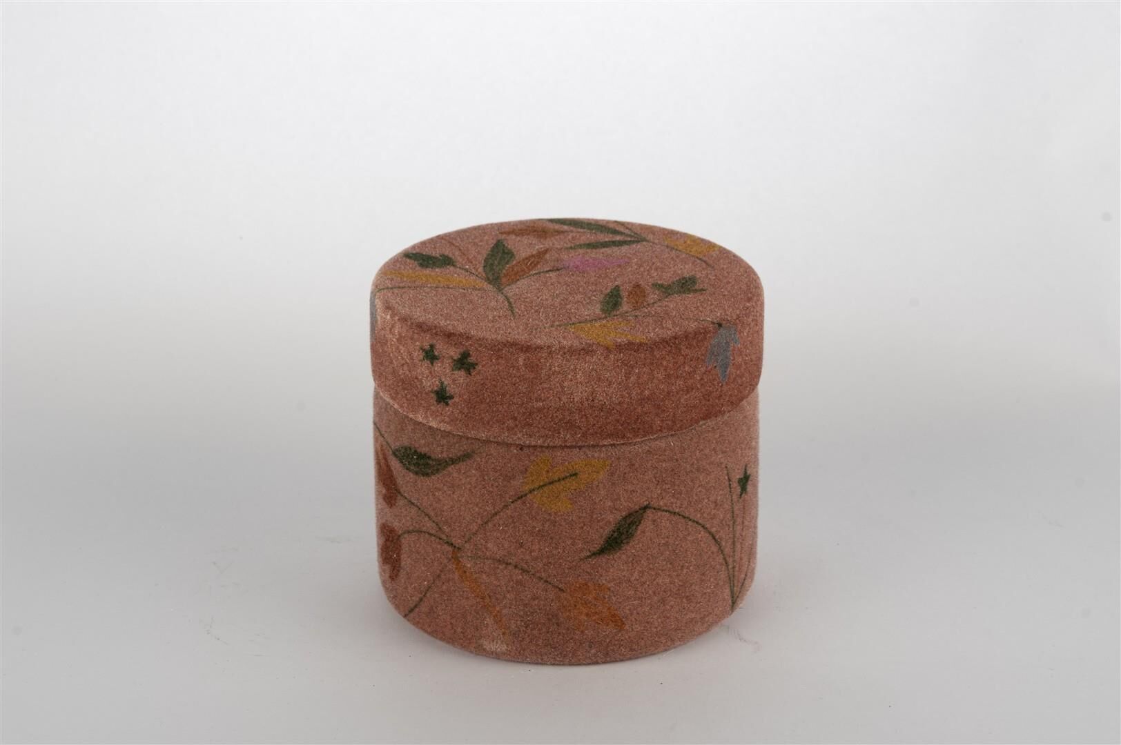 Mikasa Moor Bordo Kadife Çiçekli Cam Mum Pink Champagne 11x19cm