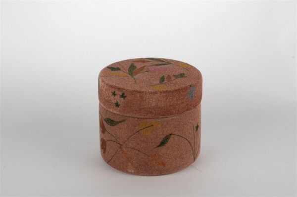 Mikasa Moor Bordo Kadife Çiçekli Cam Mum Pink Champagne 11x19cm