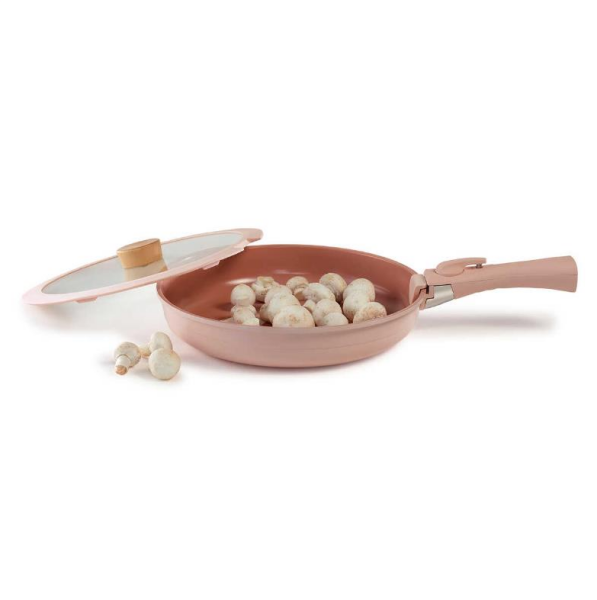 Neoflam D-NEOMDS6I-03 Midas 6 Parça Ayrılabilen Saplı İç İçe Geçebilen Tencere Seti Pembe