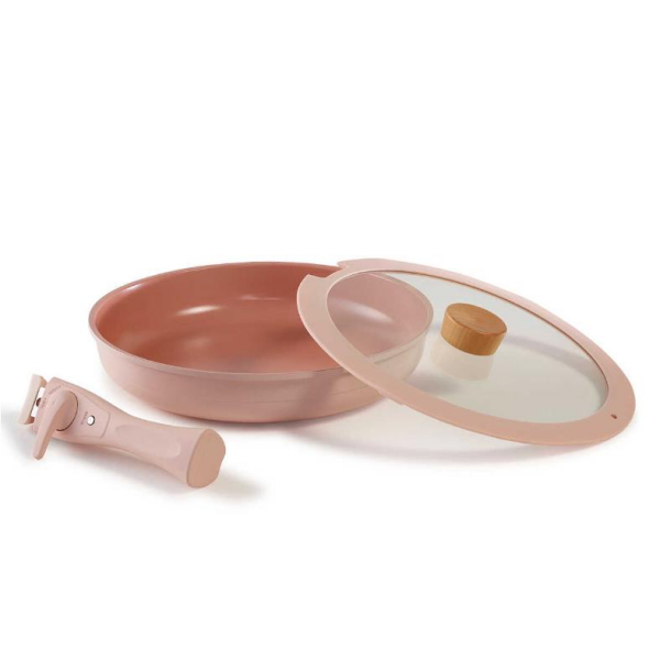 Neoflam D-NEOMDS6I-03 Midas 6 Parça Ayrılabilen Saplı İç İçe Geçebilen Tencere Seti Pembe