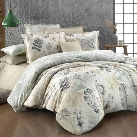 Sarev Tiana Fancy Poplin Nevresim Takımı Bej Çift Kişilik