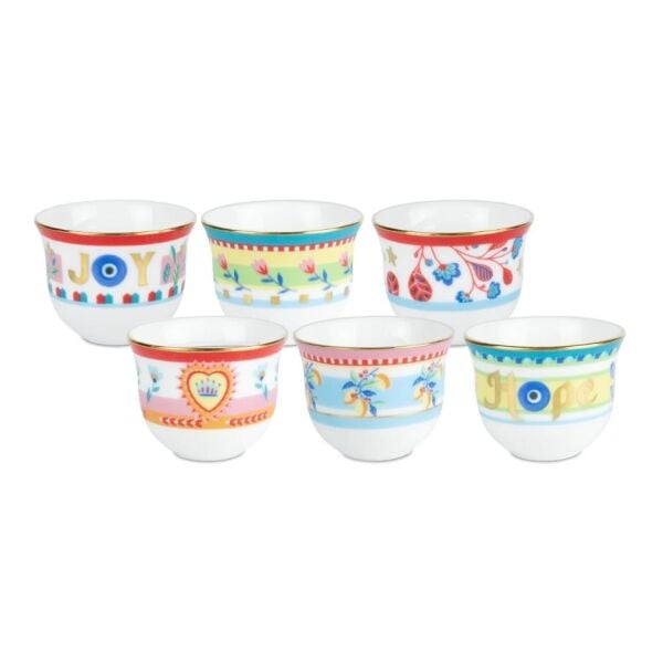 Baci Milano Mamma Mia 6'lı Desenli Mini Fincan Seti 6 cm x 5 cm