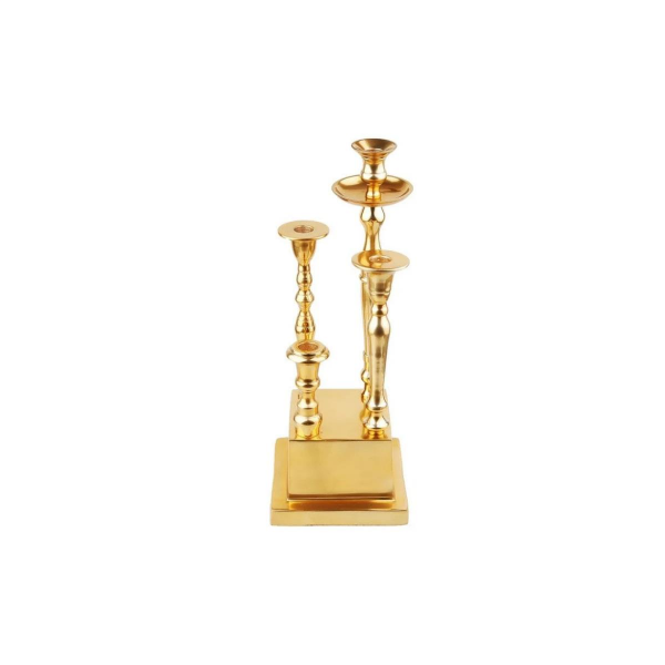 Lucky Art Gold Kare Ayaklı 4'lü Mumluk